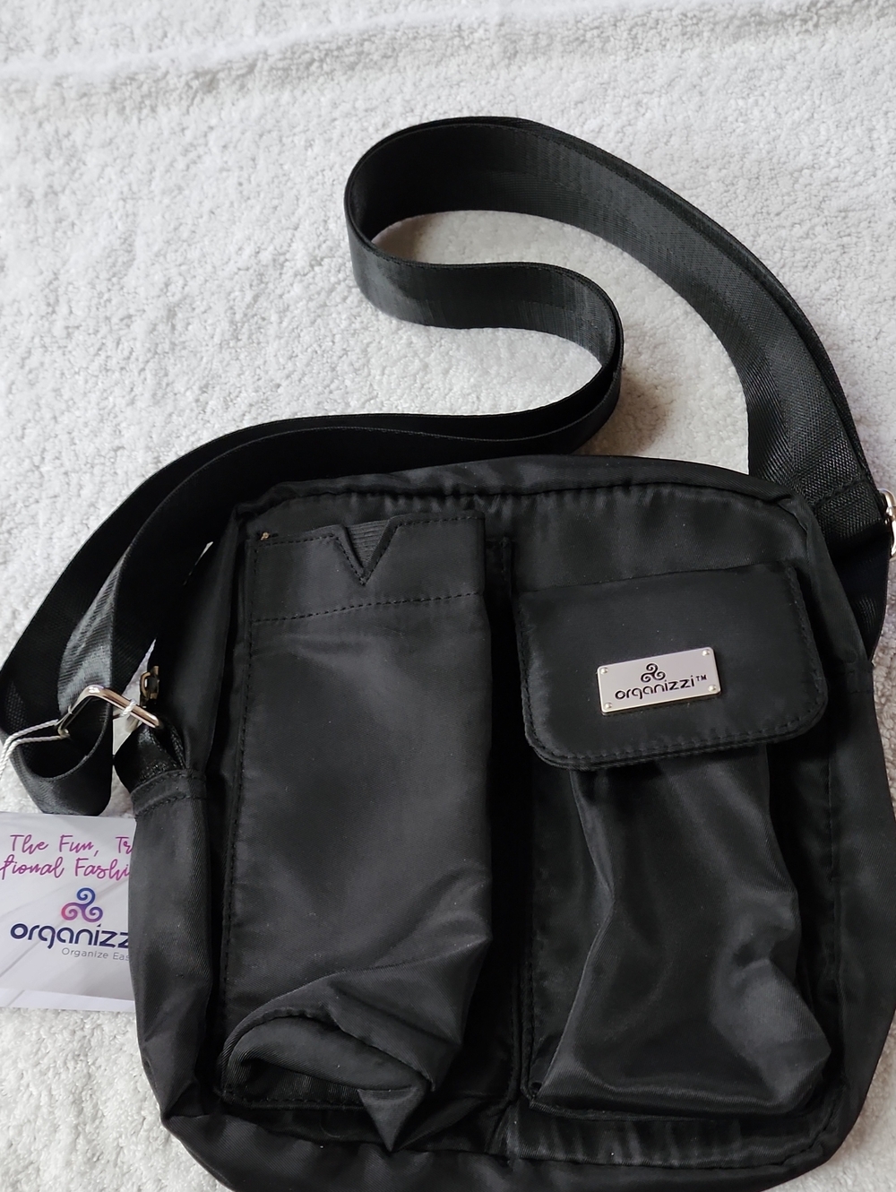 Organizzi Women's Black Nylon Crossbody Organizer New
